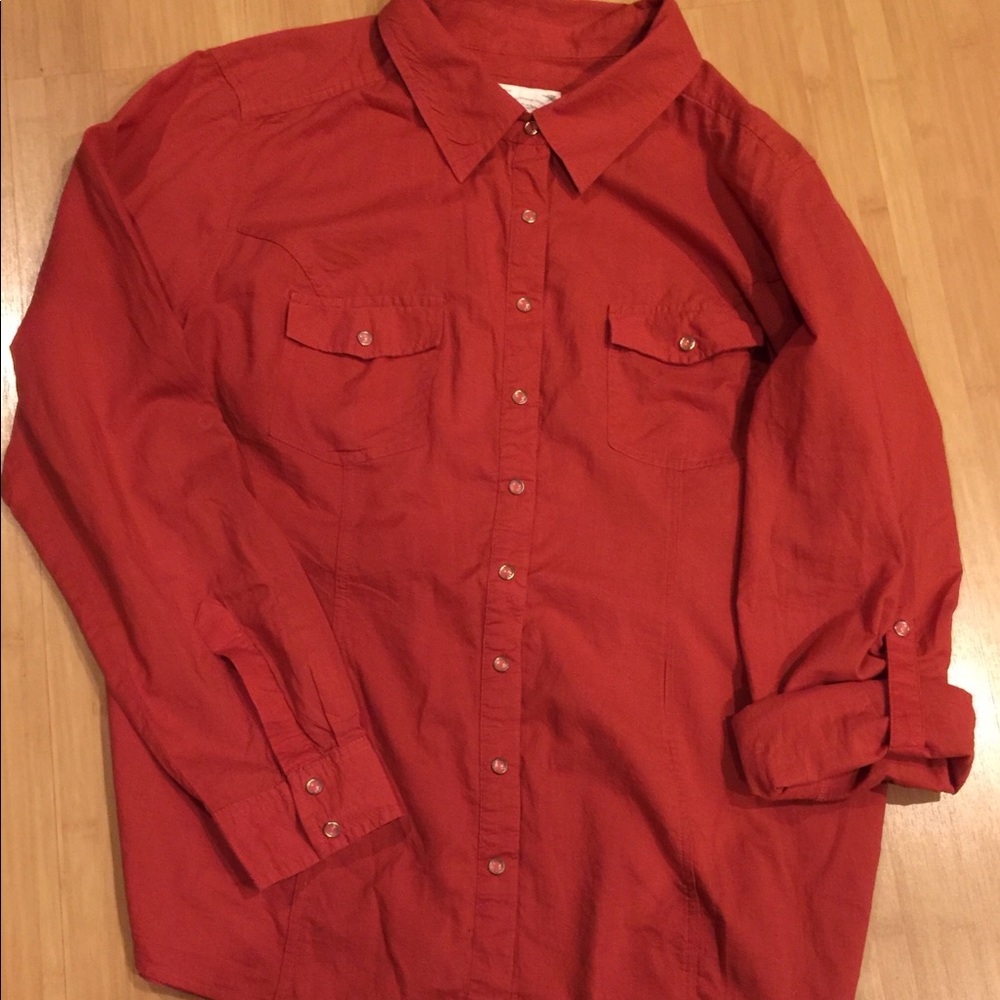Rust color for all season shirt size large by style & Co. Mint condition